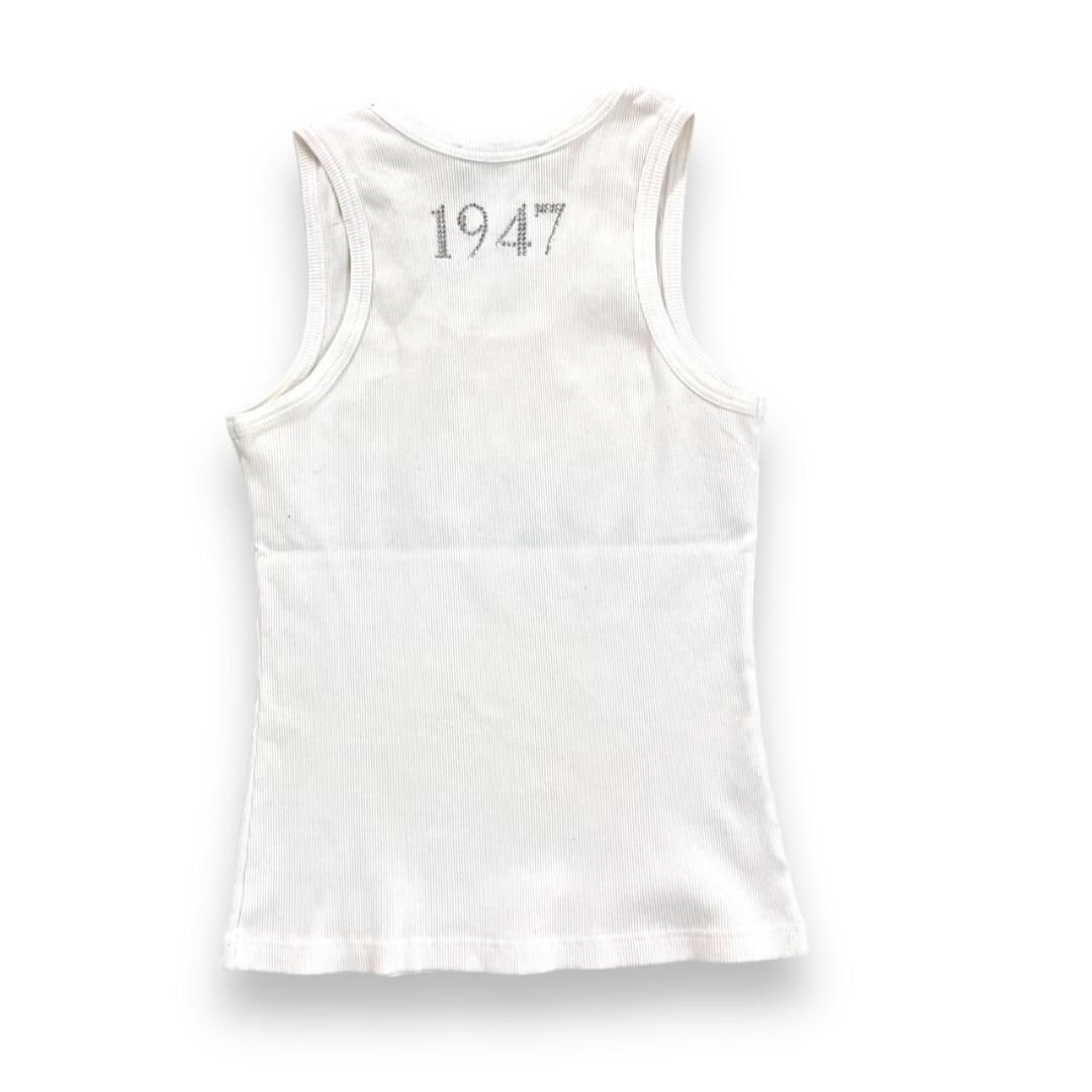 クリスチャンディオール タンクトップ 38 ラインストーン ホワイト