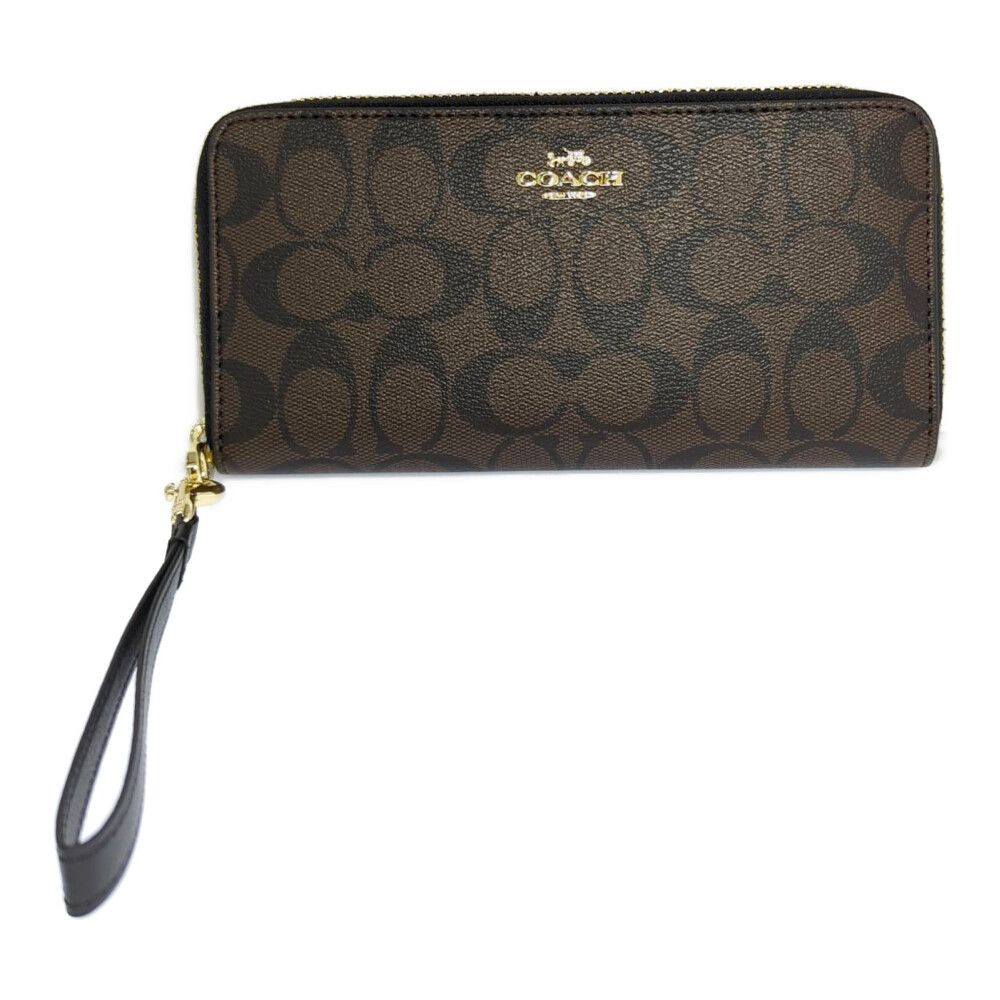 新品☆COACH(コーチ)メンズ ブラウン シグネチャー レザー 長財布