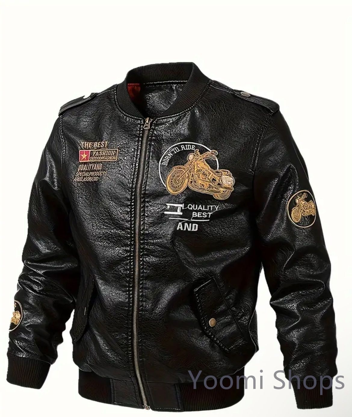 ジャケット メンズライダースジャケットバイクドライブ フライトジャケット PU革ジャン おしゃれ ワッペン 刺繍 ストリ