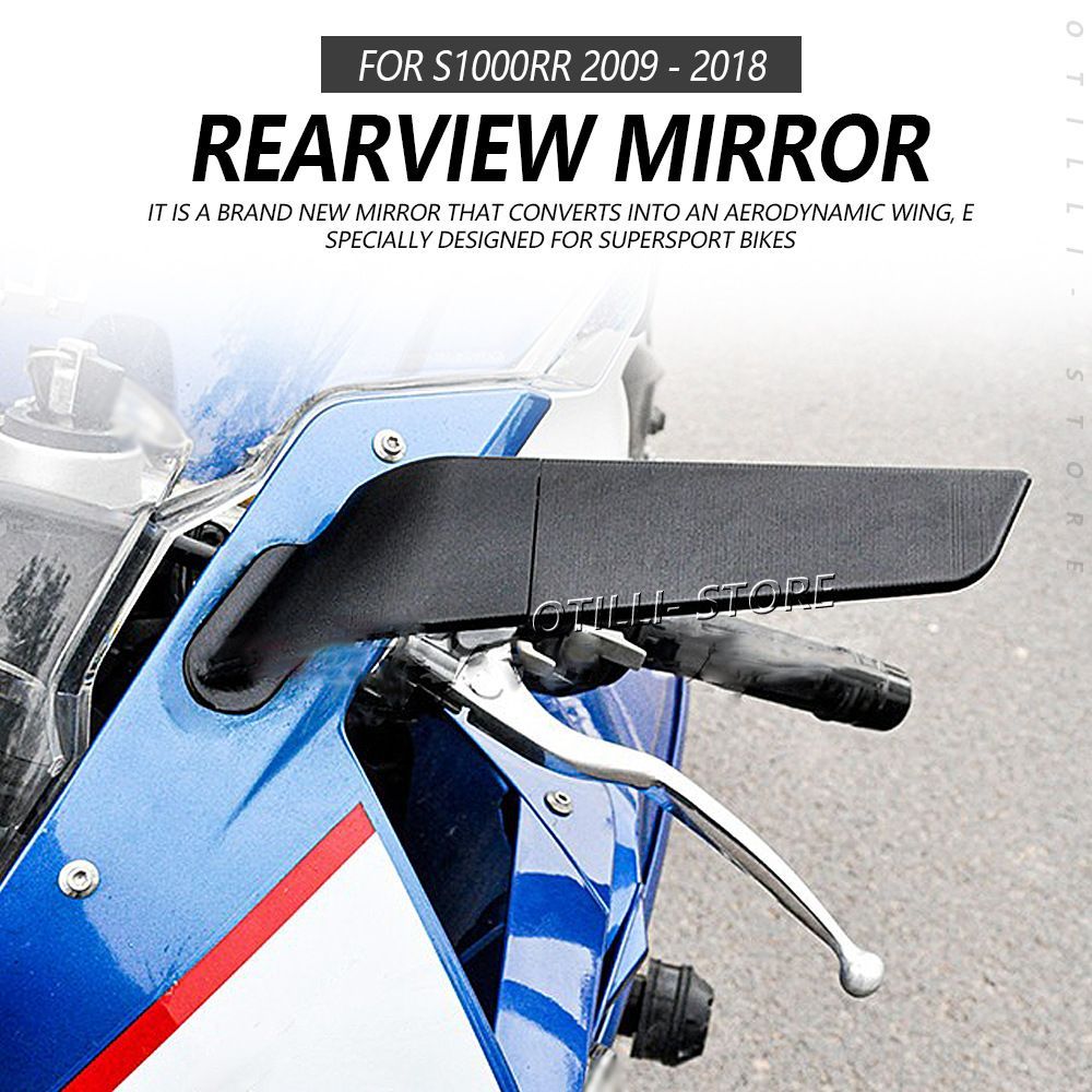 BMW S1000RR 2009-2018 ミラー付きエアロウィング カーボン調 バイク用カスタムパーツ