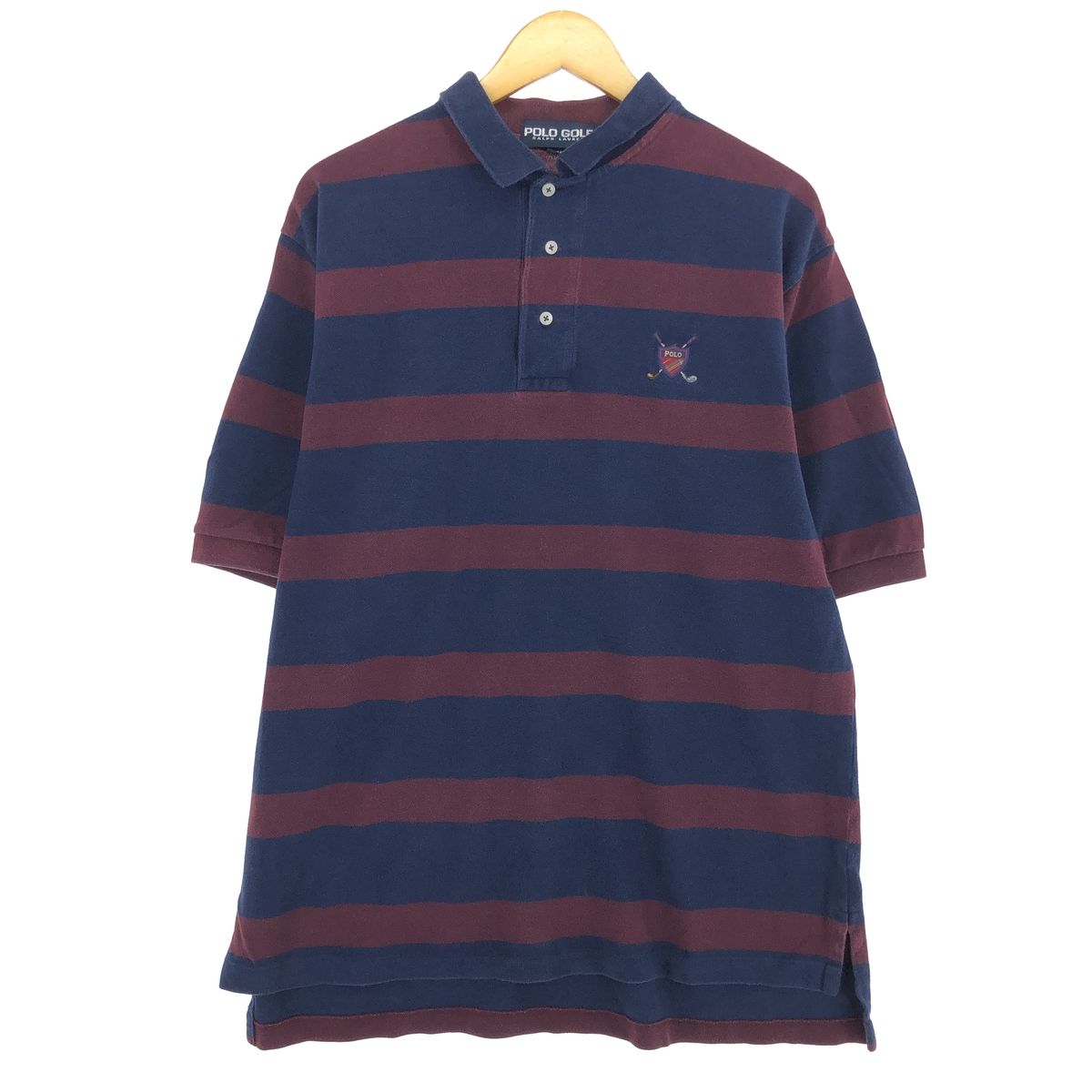 古着 ラルフローレン Ralph Lauren POLO GOLF ポロゴルフ 半袖 ボーダー ポロシャツ メンズXL/eaa437615
