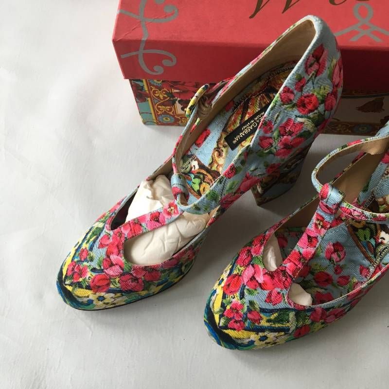 新品 DOLCE & GABBANA ドルチェ＆ガッバーナ フラワー パンプス39 1/2