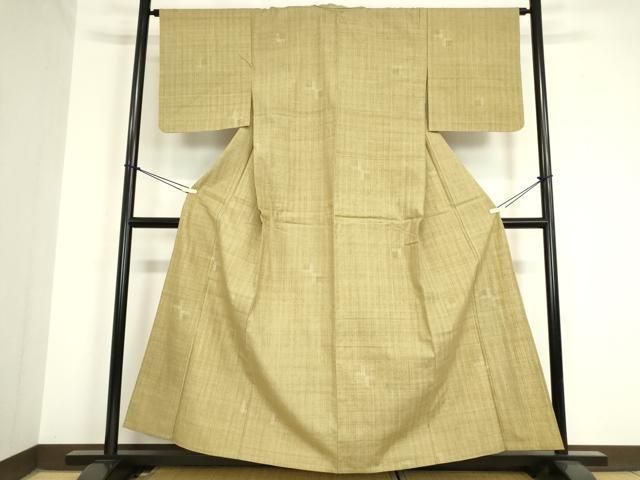 平和屋着物 上質な紬 単衣 絣文 正絹 DAAV5818az