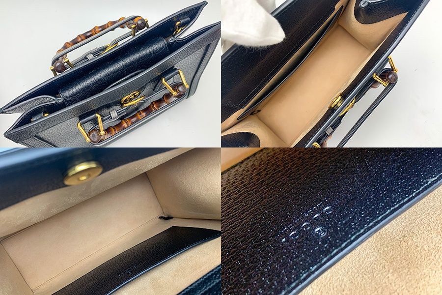 GUCCI グッチ バンブーハンドル 黒 ブラック ダイアナ スモール トート