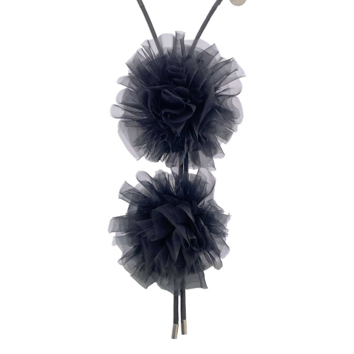 【美品】  noir kei ninomiya / ノワールケイニノミヤ | 2025SS | ナイロンチュール フラワーコサージュ ループタイ ネックレス チョーカー | S | ブラック | レディース 美品】 noir kei ninomiya / ノワールケイニノミヤ | 2025SS