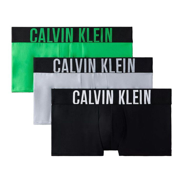 カルバンクライン INTENSE POWER MICRO ローライズボクサーパンツ 3 PK ミスティグレー ブラック ブロッサムグリーン
