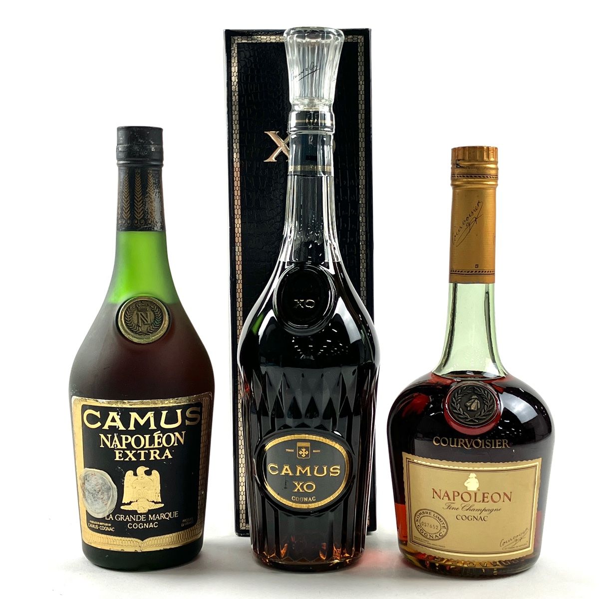 3本 CAMUS COURVOISIER コニャック ブランデー セット 【古酒