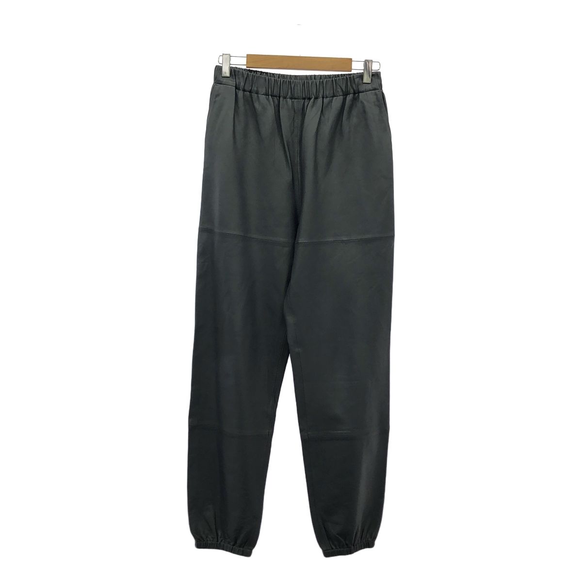 pelleq | ぺレック | lamb leather trousers レザー ワイドパンツ | 34 | グレー | レディース