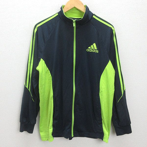 adidas ジャージジャケット 黒/緑 G□アディダス/adidas トラックジャケット/ジャージ W59939【L