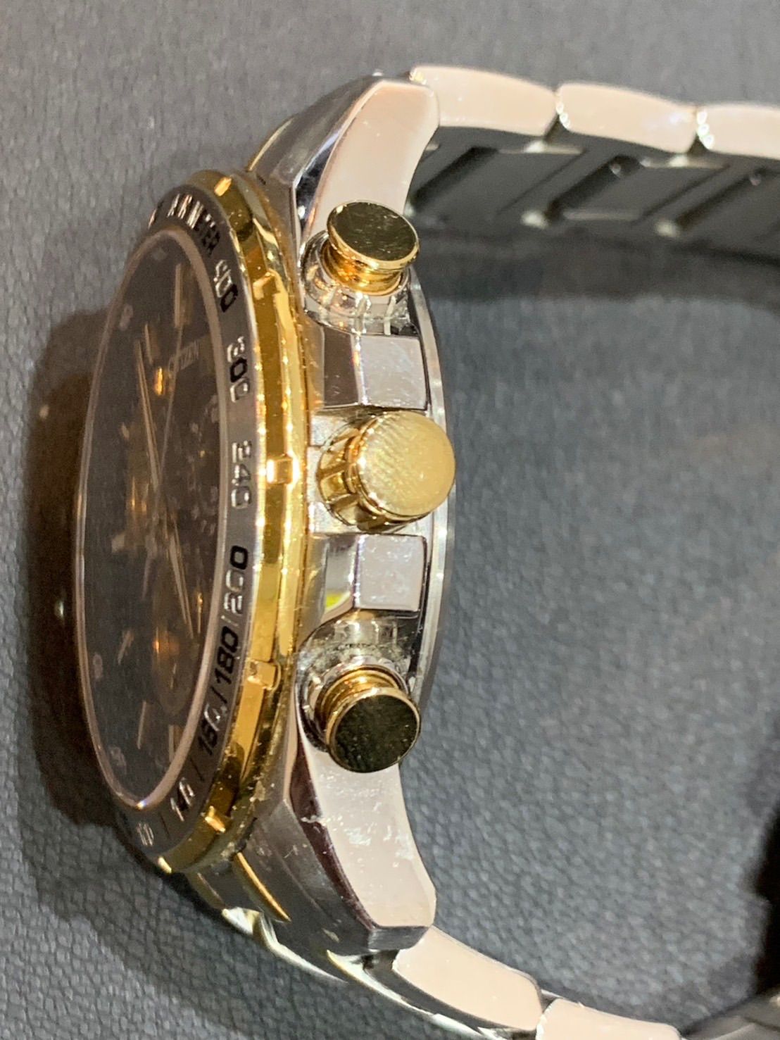 CITIZEN アテッサ エコドライブ クロノグラフE610-S104840 シチズン エコドライブ クロノグラフ ゴールドコンビ ブラック