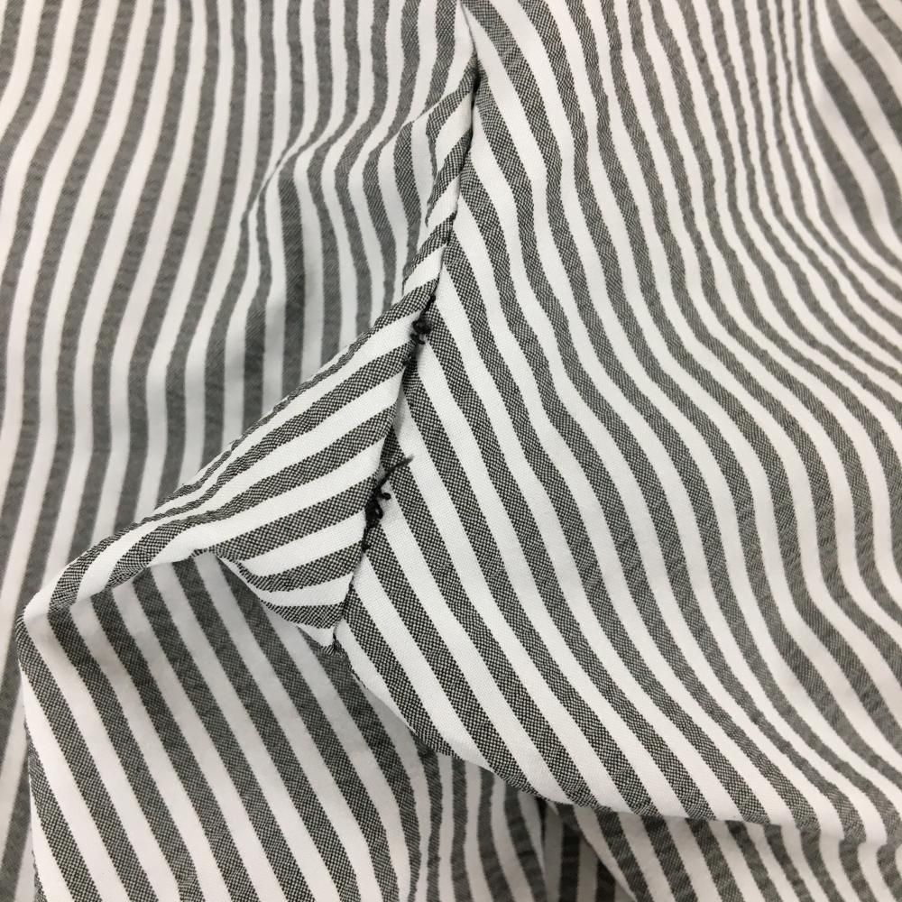 ナノユニバースゴルフ パンツ 白×グレー ストライプ サッカー