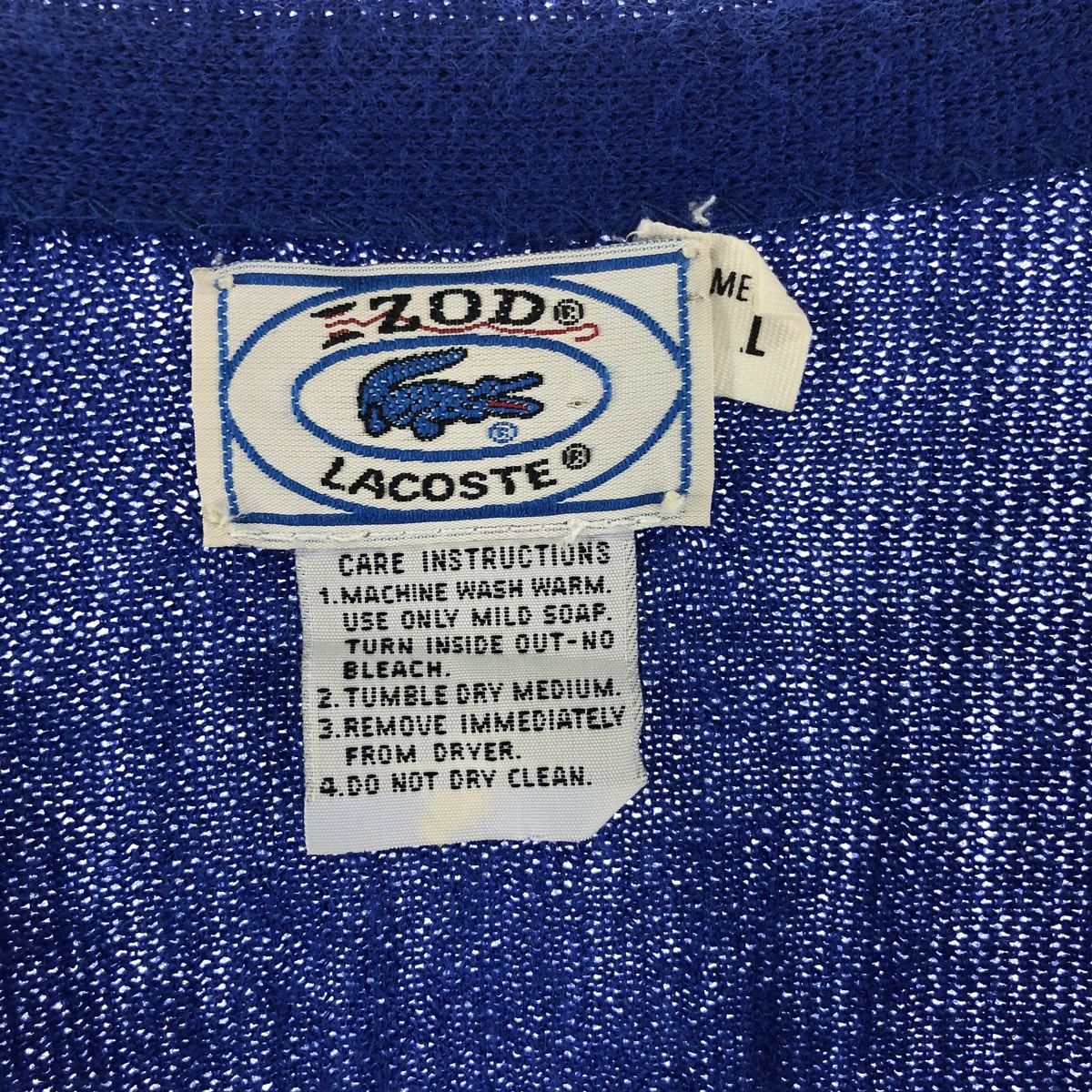 古着 70~80年代 ラコステ LACOSTE IZOD アクリルニットカーディガン