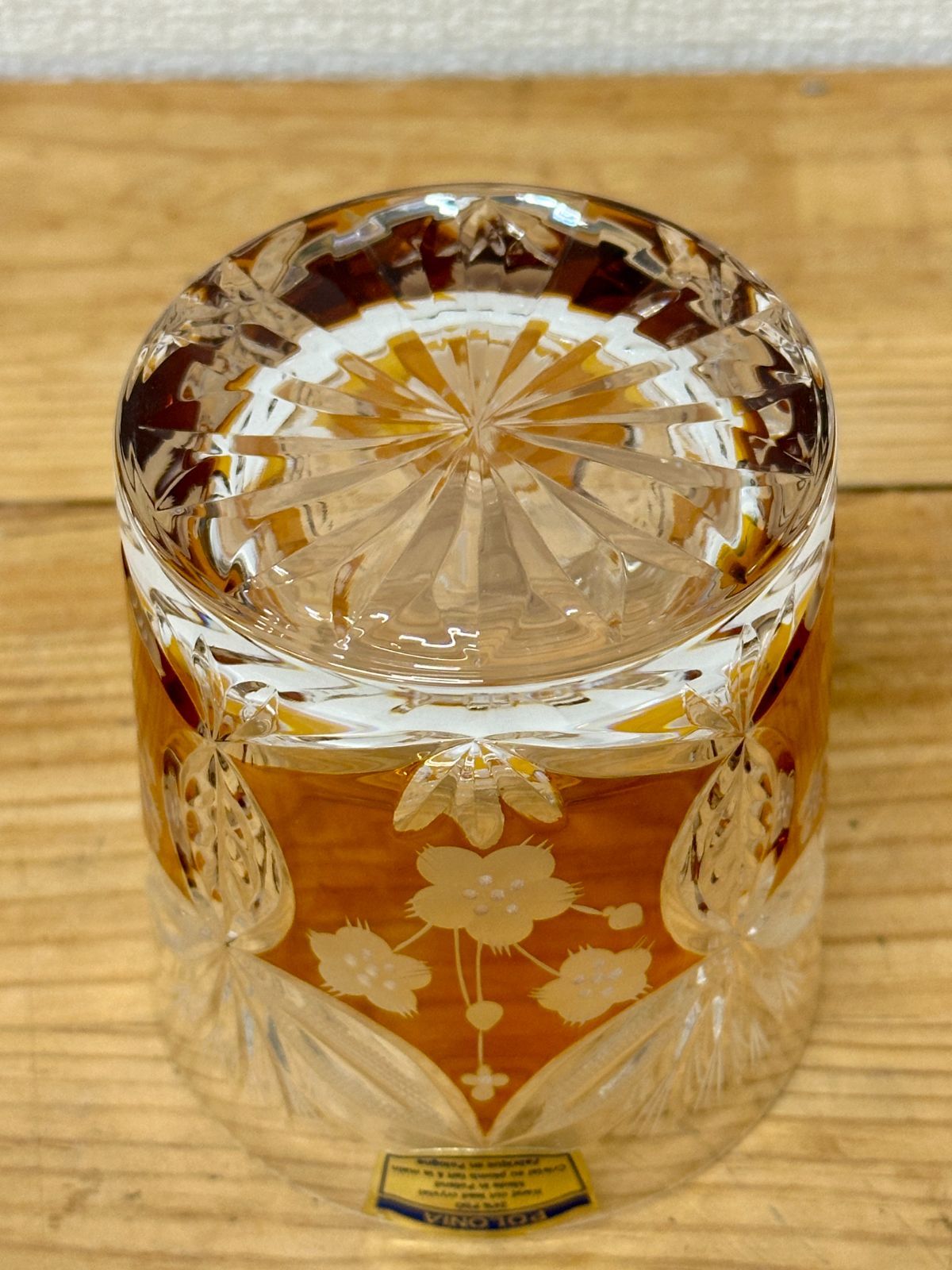 POLONIA ポロニア花瓶 色被切子 H25㎝ フラワーベース 花瓶 ポロニア