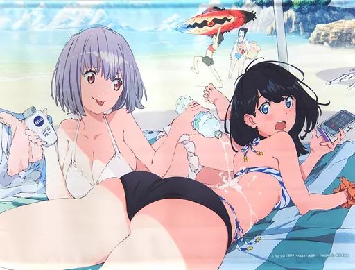 中古】タペストリー [単品] 宝多六花＆新条アカネ(水着) 宇宙船描き