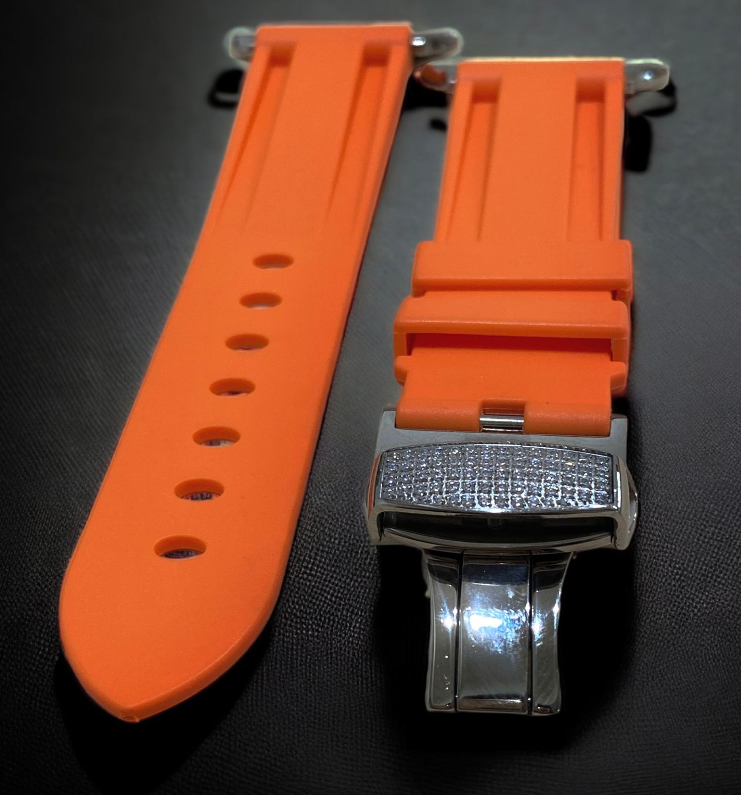 ラ*パ様 Apple Watch 社外品 ナイロンベルト オレンジ 44-49m（Apple 