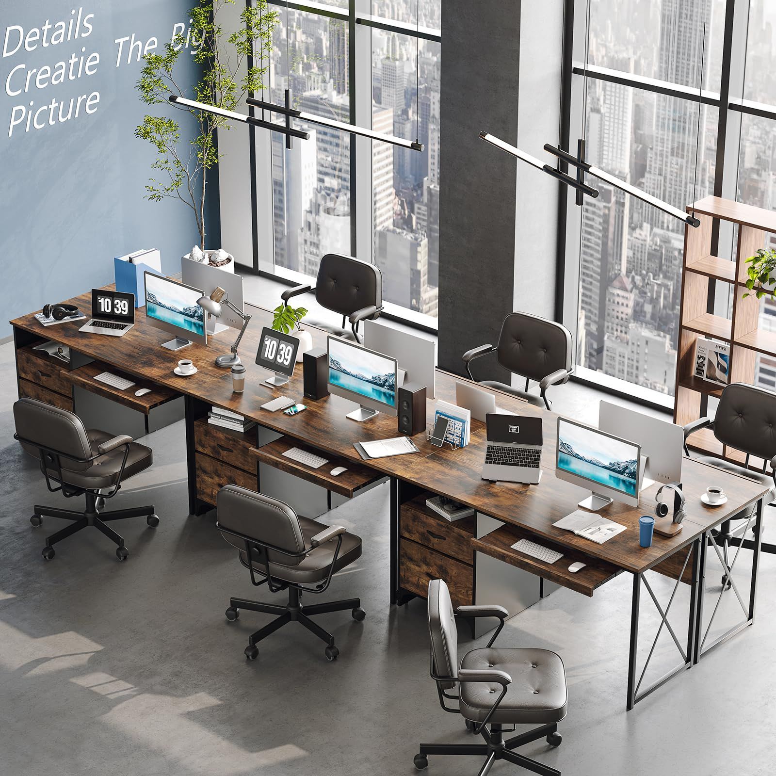 パソコンデスク 引き出し付き 机 pcデスク 幅106cm ゲーミングデスク