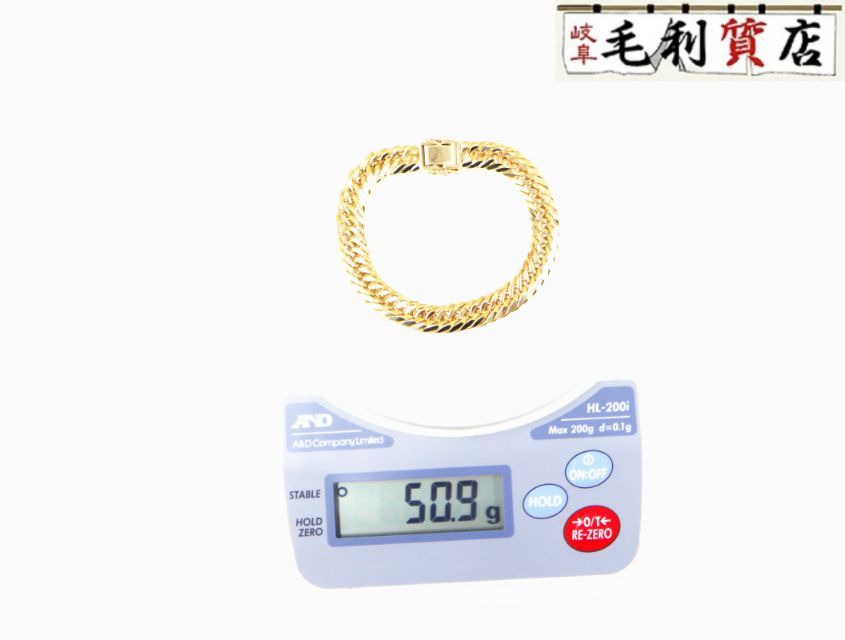 K18 キヘイ 喜平 ブレスレット 8面トリプル 50.9g 8メントリプル 18金 イエローゴールド 750 YG 【中古】 ジュエリー