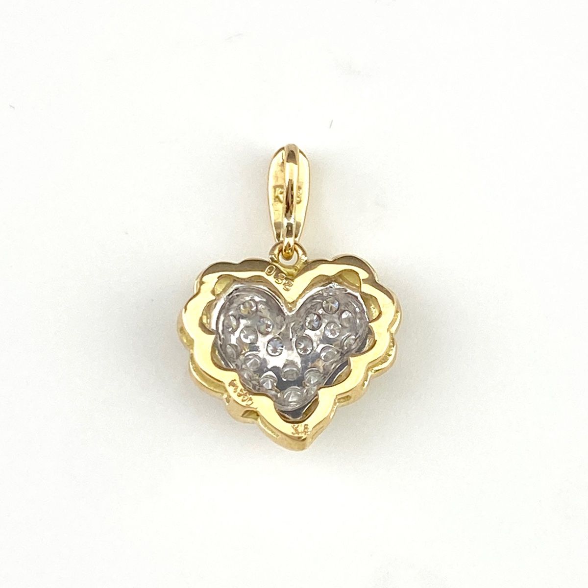 Pt ハートプラチナペンダントトップ(14mm) ハートモチーフ ペンダント