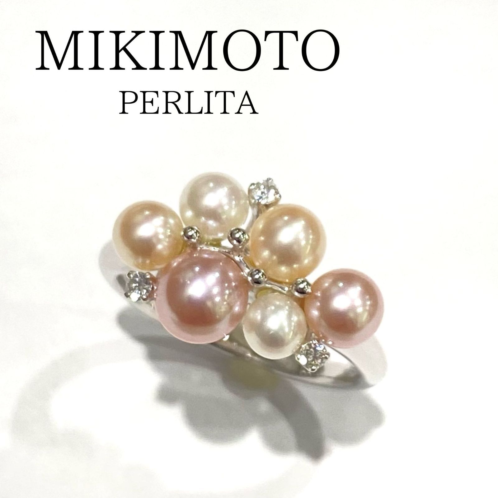 美品🌟MIKIMOTO PERLITA ミキモト ペルリータ K18 ホワイトゴールド ダイヤモンド 0.05ct パール 11号 リング 指輪  ジュエリー Y - メルカリ