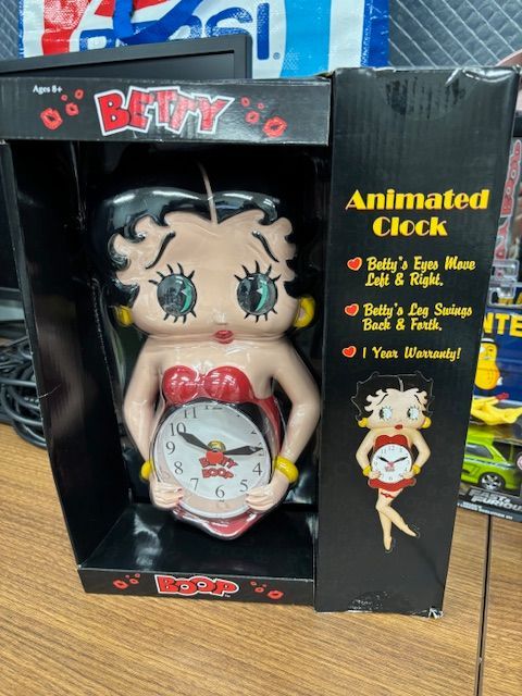 ベティちゃん グッズ 掛け時計 Betty Boop 看板 SE1087 ベティちゃん グッズ 掛け時計 アメリカン雑貨 WALL CLOCK
