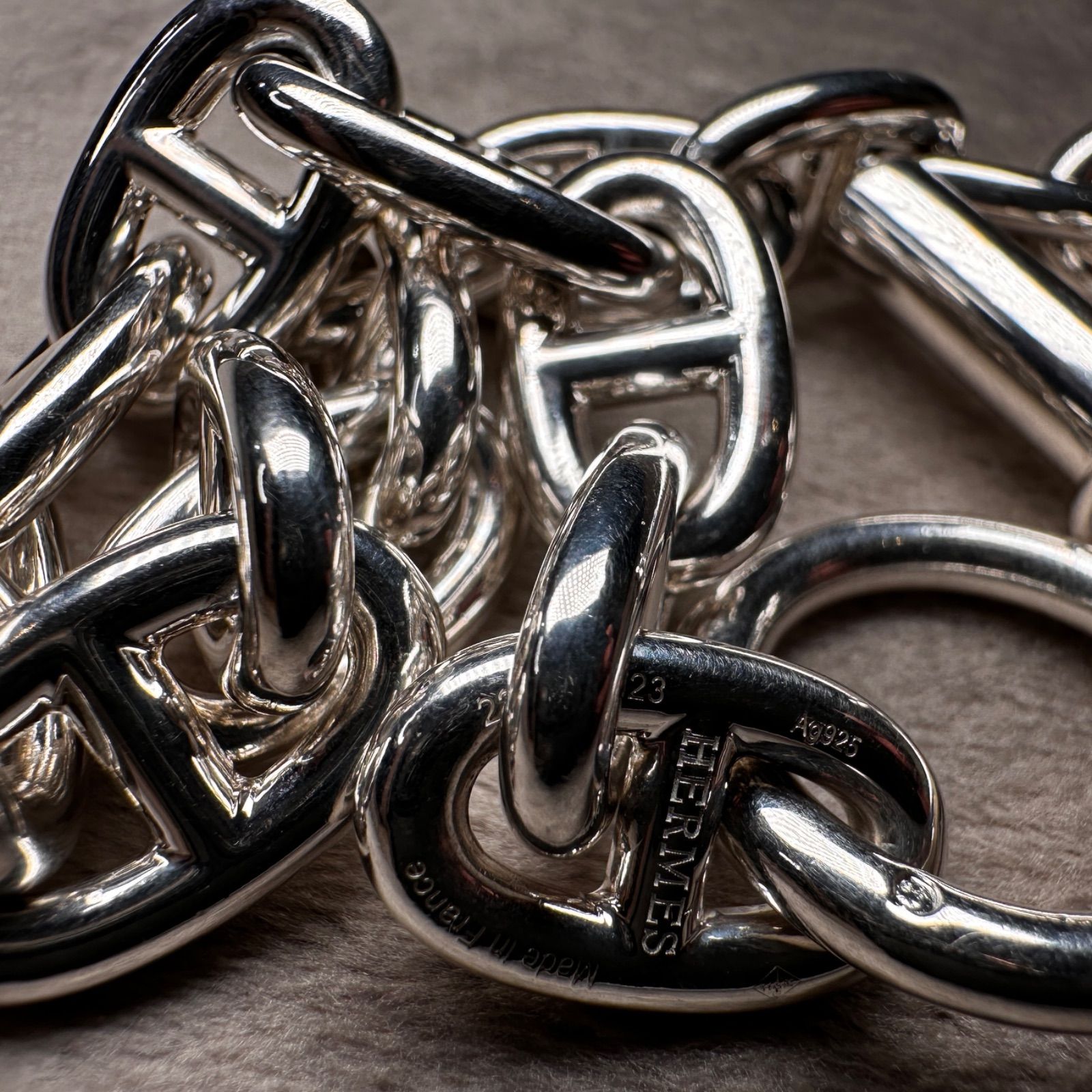 HERMES シェーヌダンクル MM 18コマ 19.5cm 箱付き HERMES Chaîne d