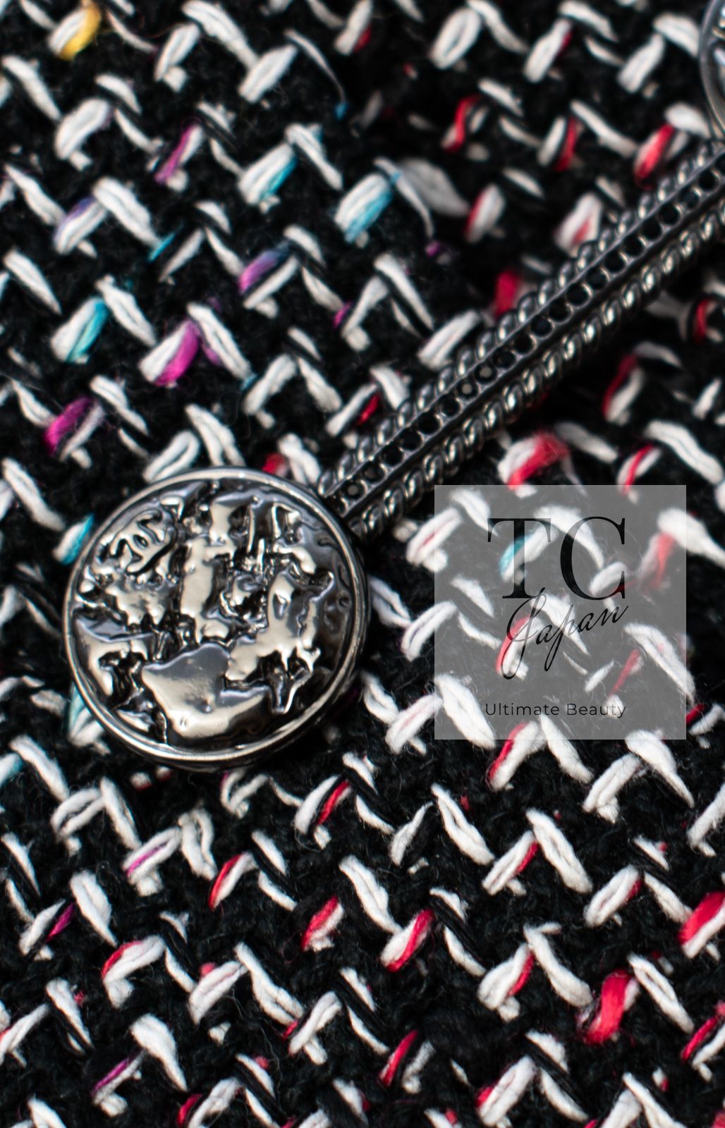 CHANEL - シャネル ジャケット CHANEL レッド ブラック グレー ウール カシミア シルク アンゴラ カール・ラガーフェルド作品 超美品 36 CHANEL - シャネル ジャケット CHANEL レッド ブラック グレー