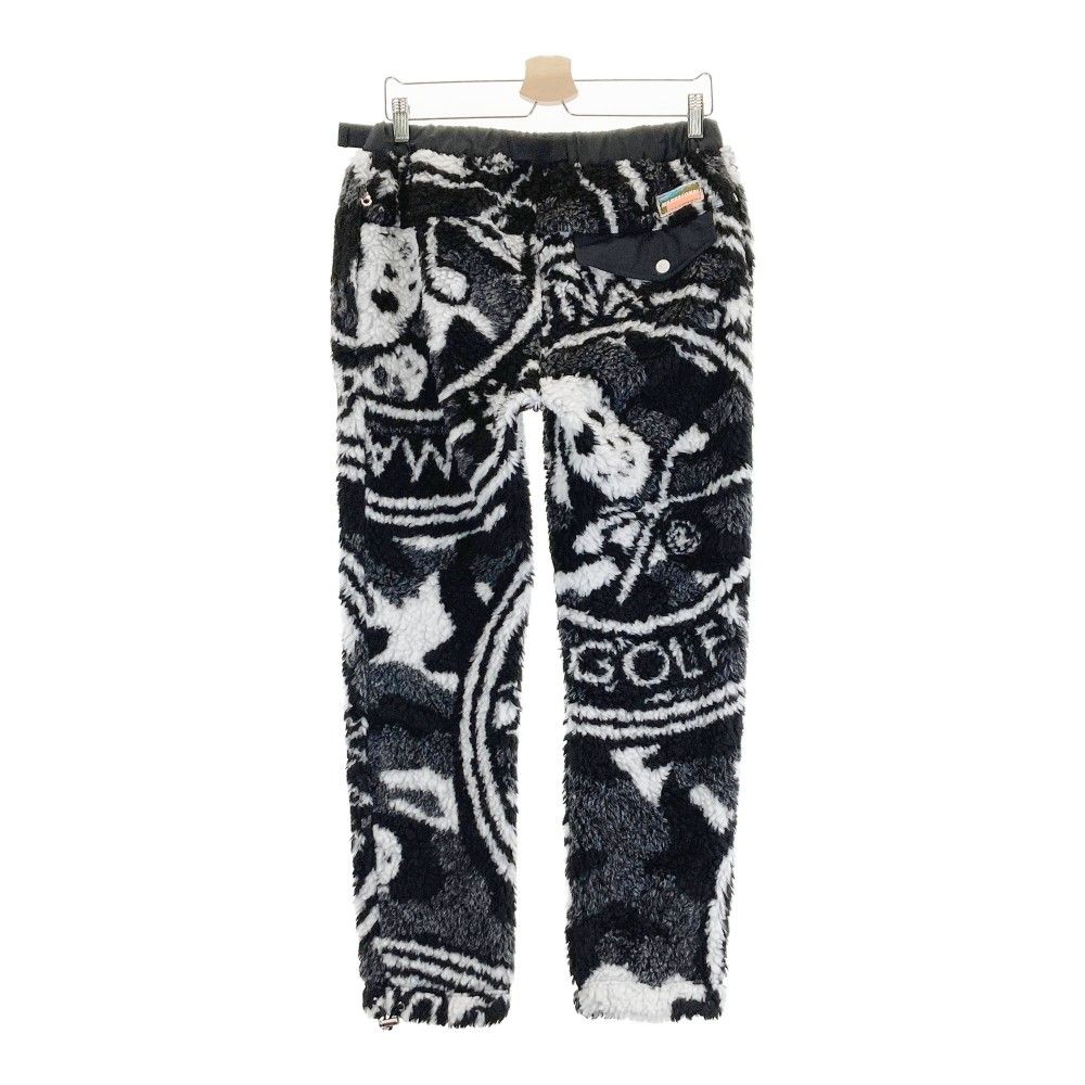 MARK&LONA ボアパンツ 黒×白 総柄 スカル メンズ 44 ゴルフウェア サイズ：44 MARK&LONA マークアンドロナ 2023年モデル ボア ロング