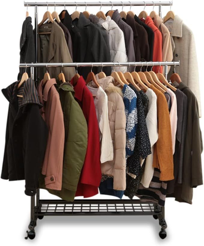 【在庫処分】アイリスプラザ ハンガーラック パイプハンガー ダブル 幅105 耐荷重190kg ブラック CW4100-T1 丈夫 高耐荷重