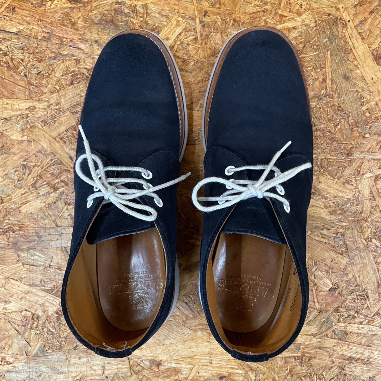 イングランド製 SANDERS チャッカブーツ 8870AS ネイビー UK7 26.0cm