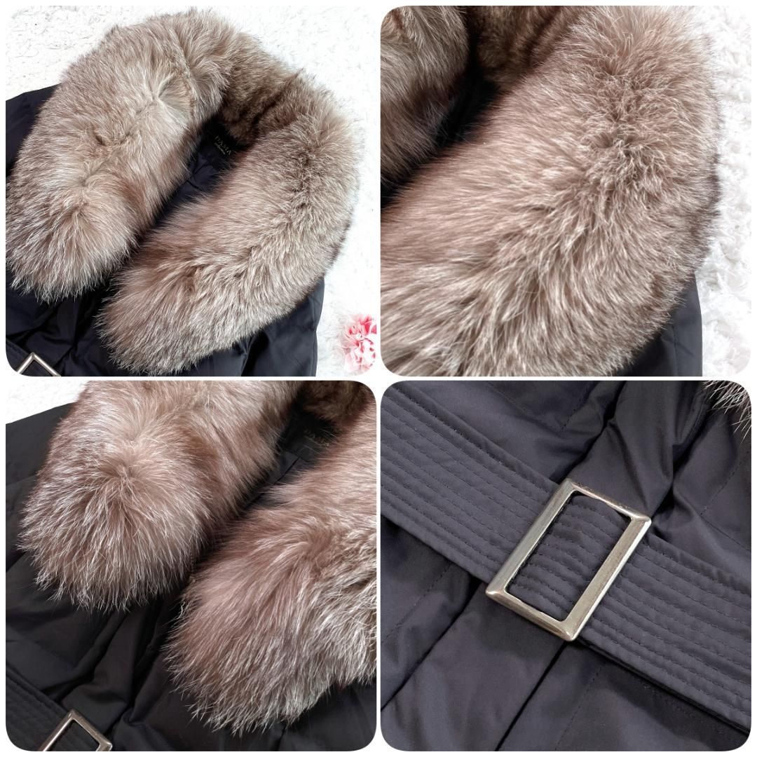 ✨未使用級✨ ダーマコレクション ベルテッドダウンコート シルバー 