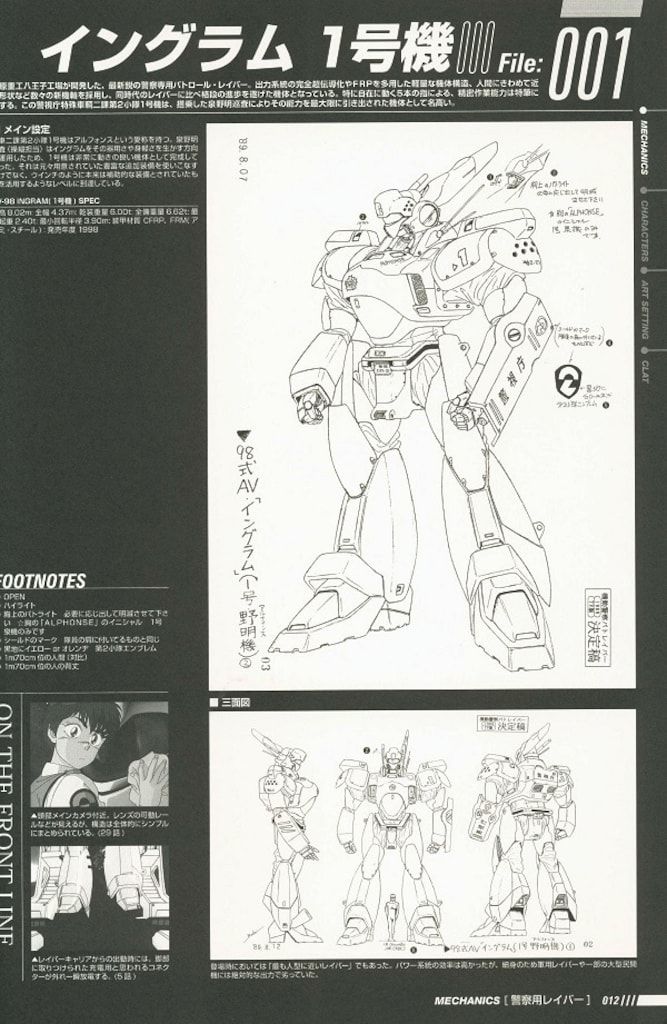 機動警察パトレイバー完全設定資料集 v.1(TV編) Amazon.com: 機動警察パトレイバー 完全設定資料集 Vol.1 TV編