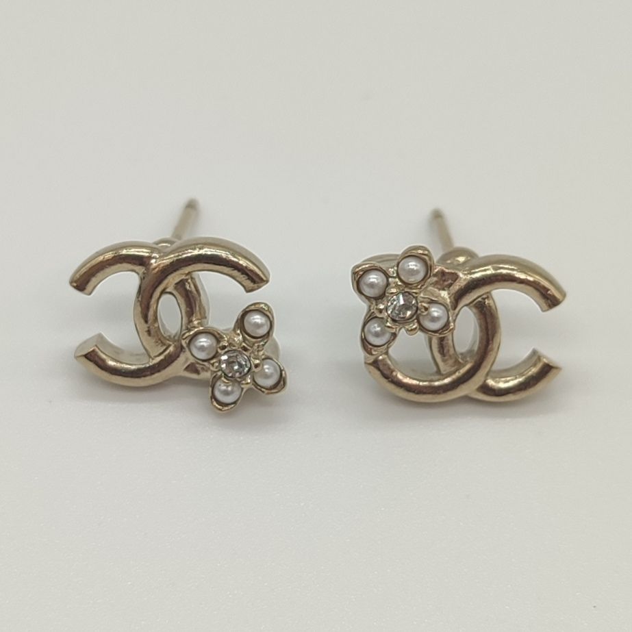 未使用級】CHANEL C23K ピアス ココマーク フラワー シャネル
