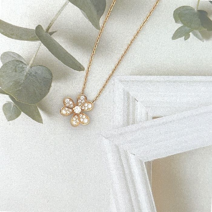 付属品あり 美品 ヴァンクリ フリヴォル ダイヤ ペンダント ミニ YG