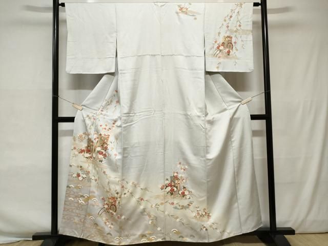 平和屋1■訪問着　流水雪輪花文　暈し染め　金銀彩　逸品　CAAH6942dy