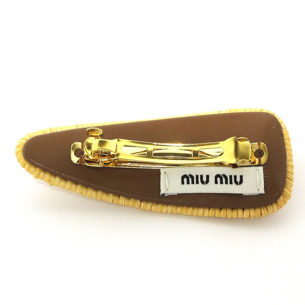miumiu ミュウミュウ バレッタ ベージュ×ゴールド