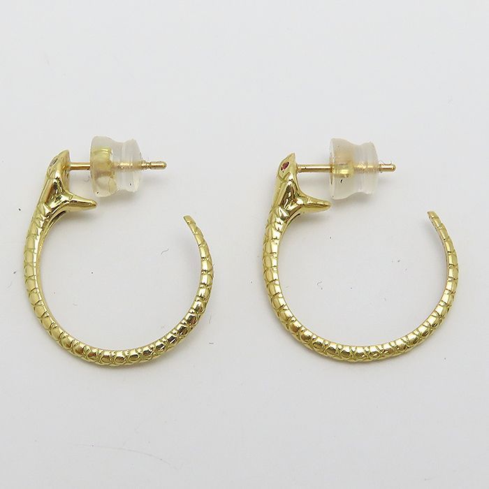 K18 ダイヤ付 スネークモチーフ ピアス 蛇