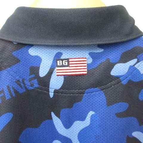 Briefing 青 カモフラージュ ポロシャツ ゴルフ ブリーフィング ブリーフィング BRIEFING ゴルフ スポーツウエア ポロシャツ