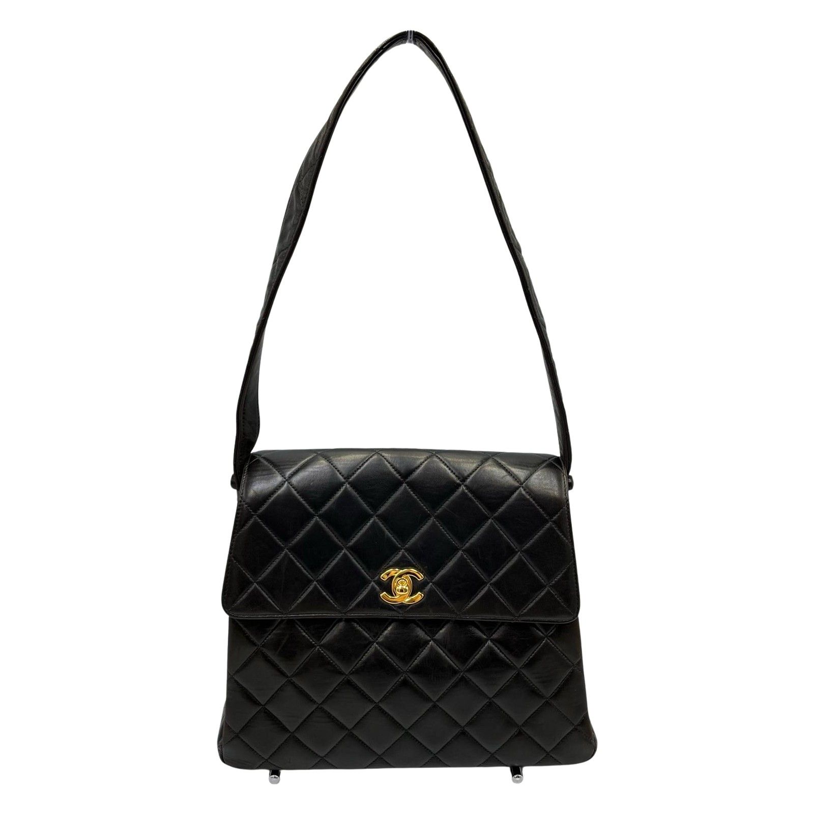 シャネル CHANEL ハンドバッグ マトラッセ ラムスキン ブラック