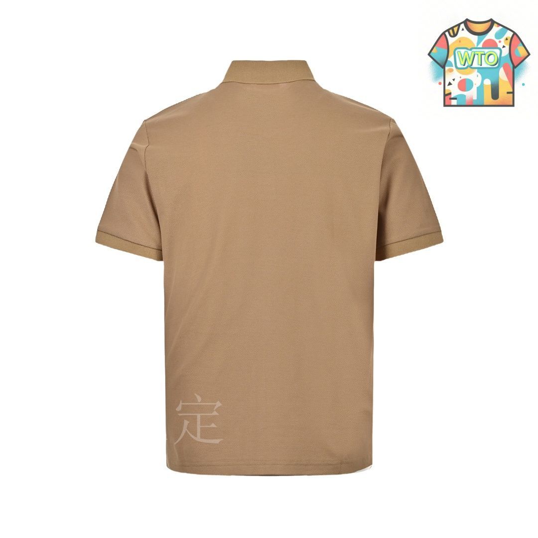 今日特価】Burberry 2024SS 胸ポケットロゴ刺繍ポロシャツ-3