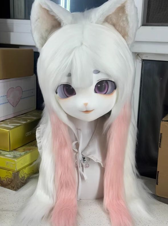 着ぐるみヘッド kigurumi NO.7 ピンク ファースーツ 全頭ヘッド ケモノ マスク ぬいぐるみ コスプレ コスチューム