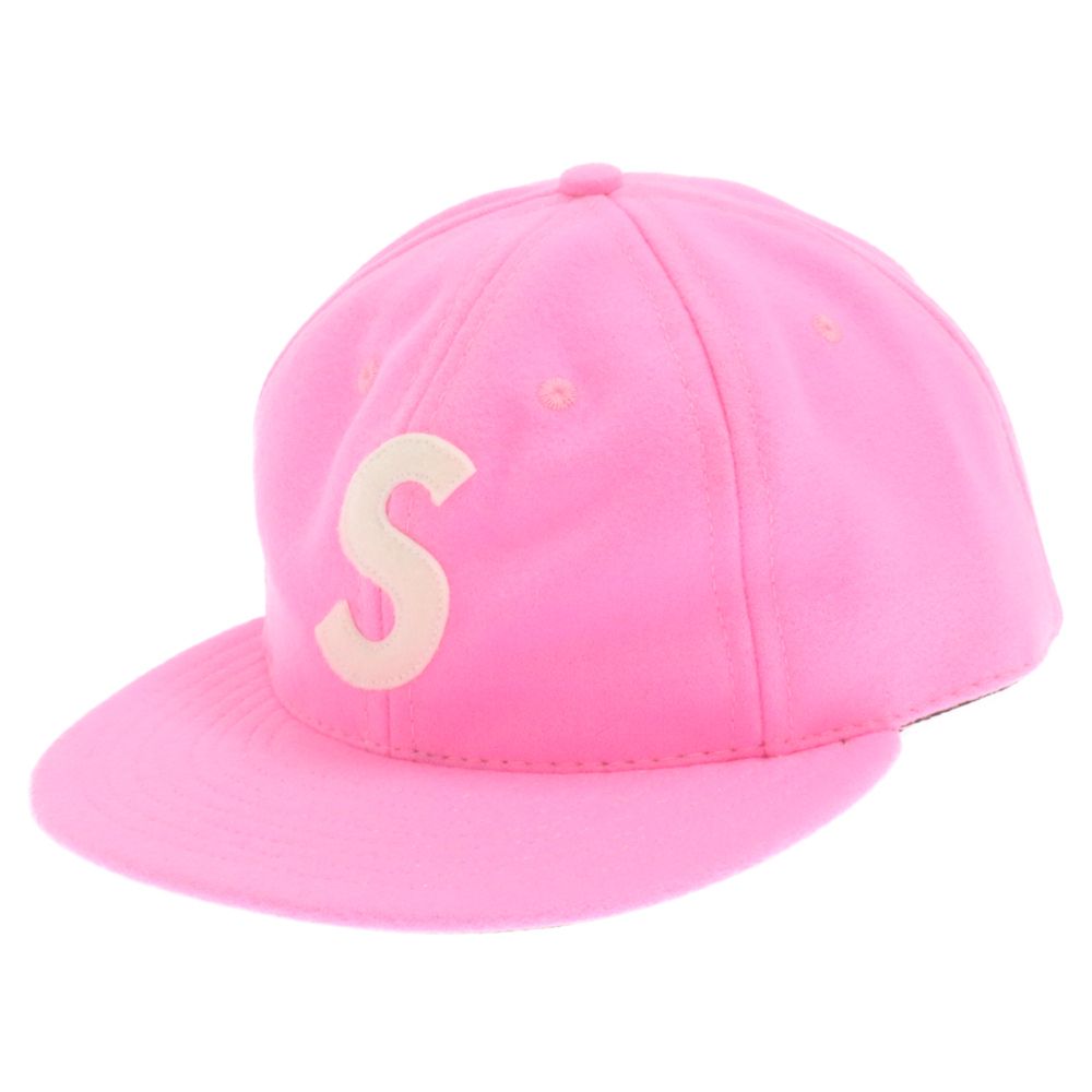 Supreme ピンクキャップ Sの刺繍 7 5/8