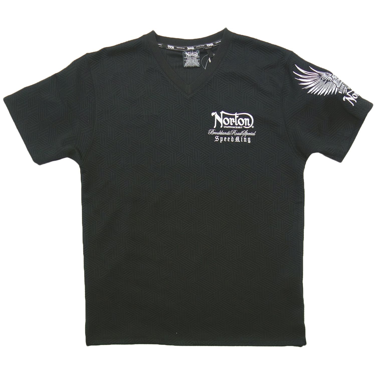 送料無料 Norton 黒 252N1003 半袖 Tシャツ ノートン Vネック 服
