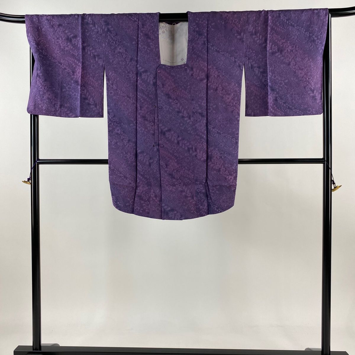 ちどりや】美品 正絹道行コート 身丈93/裄68cm L寸 人気の辻が花 濃淡