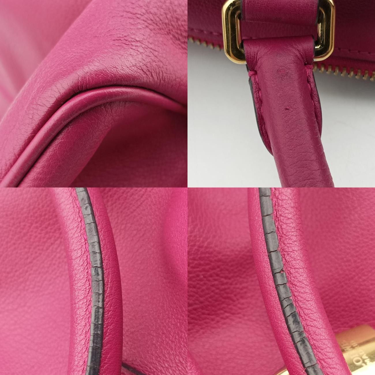 ロエベLoeweアナグラム ロゴパープルレザー010907