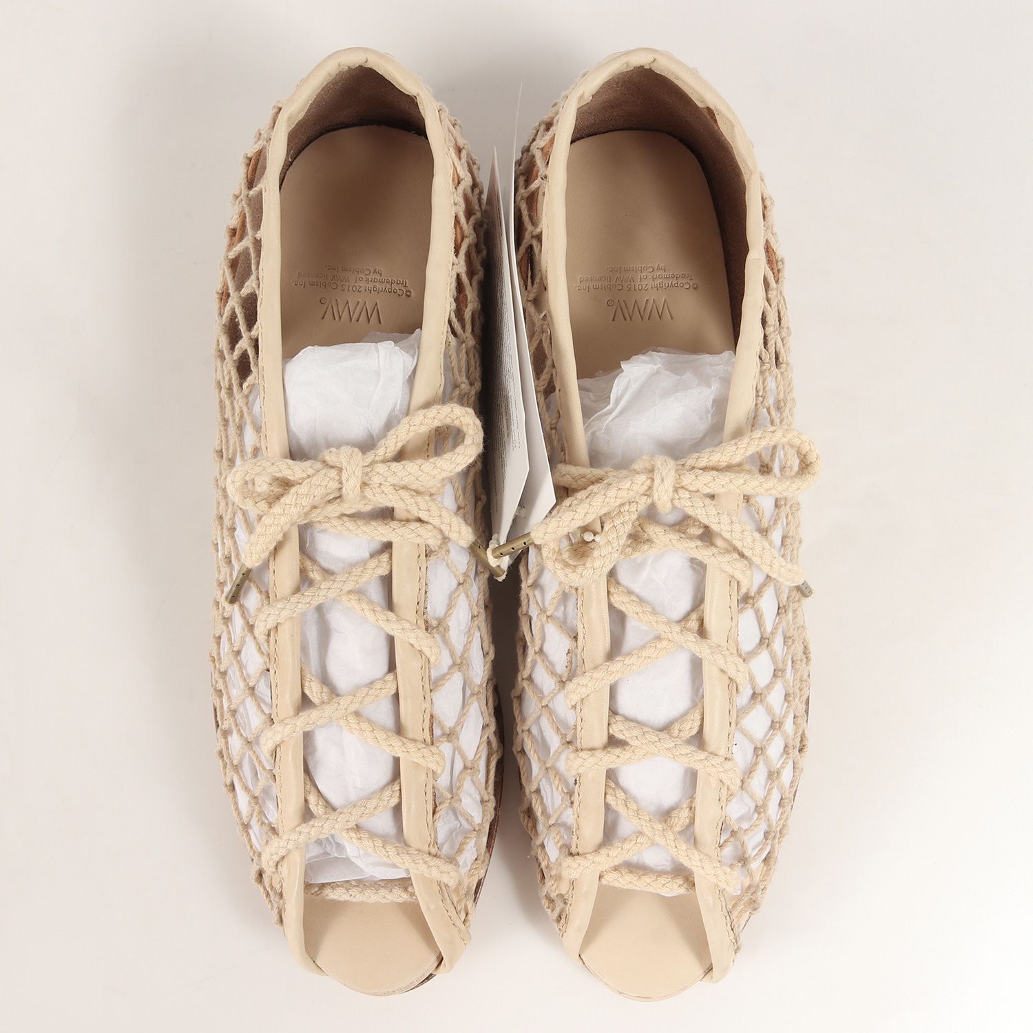 新品 visvim ビズビム サイズ:23.0cm 21SS NORA CROCHET-FOLK W ノラ クロケット メッシュ フラットシューズ  アイボリー WMNS US6 シューズ 靴