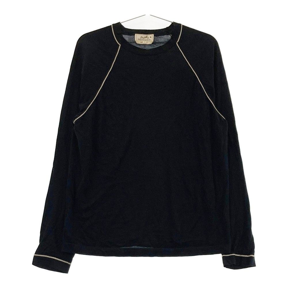 HERMES エルメス  クルーネック 長袖Tシャツ  ブラック系 S [240101359068] メンズ