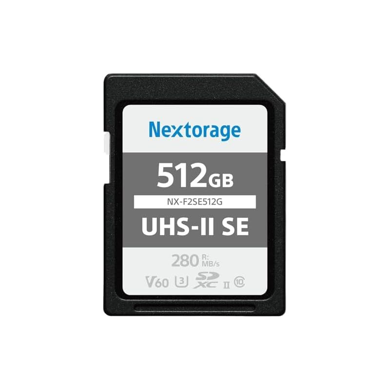 Nextorage 日本メーカー UHS-II V60 512GB SDXC SDカード 最大読出し速度280MB|s 最大書込み速度150MB|s ４K録画 NX-F2SE512G ネクストレージ メモリカード 0