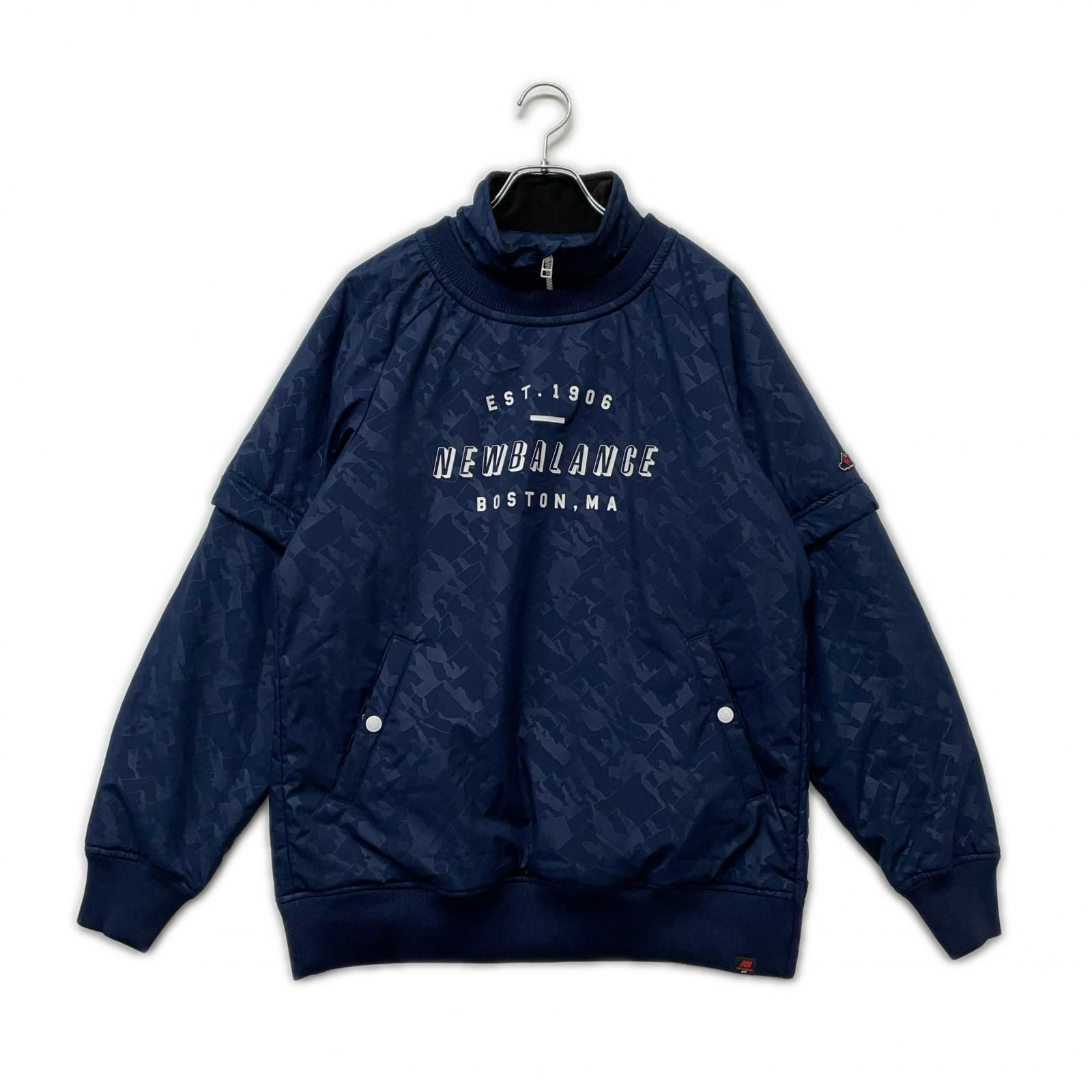 メンズ ニューバランスゴルフ New Balance golf スニードジャック 5 L 紺 裏銀色素材 中綿入り 4WAY 防寒 総柄