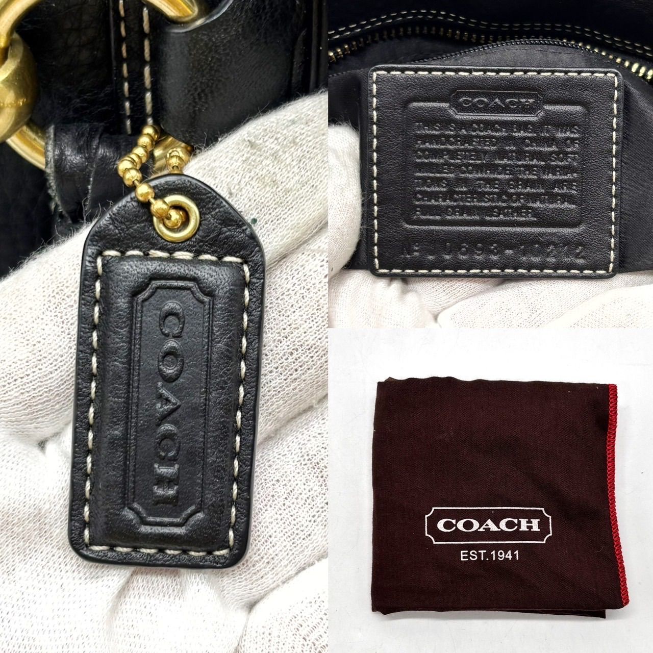 【レア】COACH　コーチ　トートバッグ　レザー　ジャッキー　タッセル　黒 ✨美品✨ COACH コーチ トートバッグ ハンドバッグ ハンプトンズ