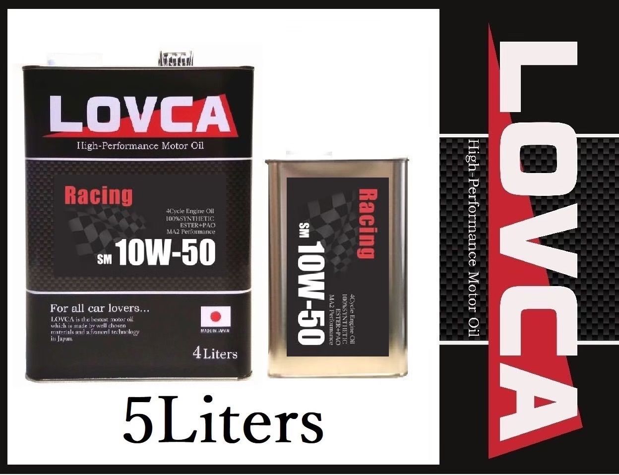 ☆LOVCA RACING 10W-50 5L☆エンジン用☆2輪4輪兼用☆日本製 - LOVCA